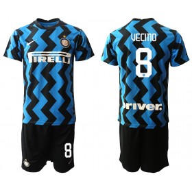 Billige Fotballdrakter Inter Milan Matias Vecino 8 Barn Hjemmedraktsett 2020/21 Kortermet